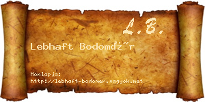 Lebhaft Bodomér névjegykártya